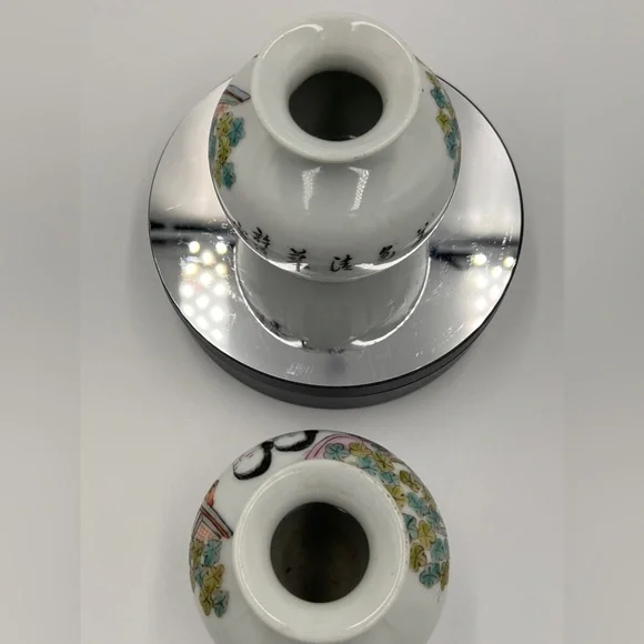 Small Chinese Porcelain Figural Vases - pair